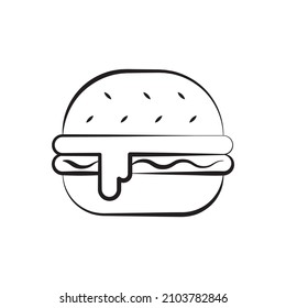 Ilustración de diseño de iconos de esquema vector Hamburger. Símbolo de comida y bebida sobre fondo blanco Archivo EPS 10