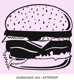  hamburger vector silhouette isolated