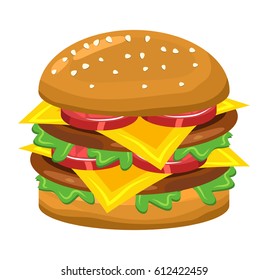 hamburger vector symbol icon design. Beautiful illustration isolated on white background