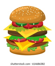hamburger vector symbol icon design. Beautiful illustration isolated on white background