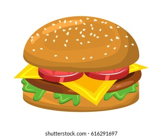 hamburger vector symbol icon design. Beautiful illustration isolated on white background