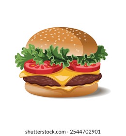 Icono de diseño de logotipo de Vectores y Ilustraciones de hamburguesa