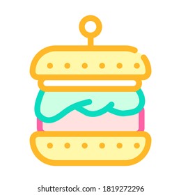 hamburger with vegan cutlet color icon vector. hamburger with vegan cutlet sign. isolated symbol illustration