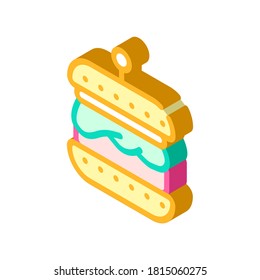 hamburger with vegan cutlet isometric icon vector. hamburger with vegan cutlet sign. isolated symbol illustration