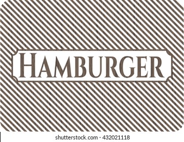 Hamburger vintage wooden emblem