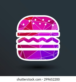 Hamburger web icon burger icon hamburger vector bun.