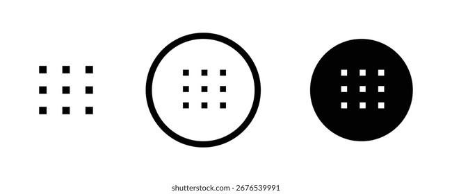 Menu de navegação do site Hamburger. Conjunto de ícones Assinar e Menu. Conjunto de Ícones Essenciais da Interface do Usuário. Conjunto mínimo de ícones planos do menu Hamburger. Ícones de menu Conjunto vetorial de elementos de design de interface do usuário