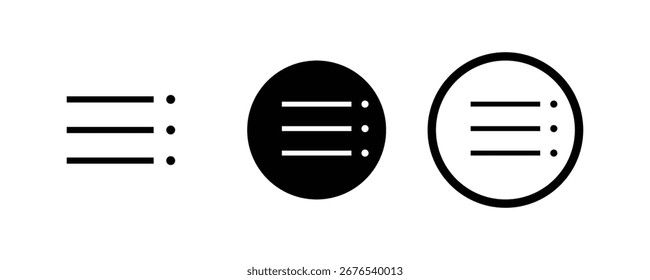 Menu de navegação do site Hamburger. Conjunto de ícones Assinar e Menu. Conjunto de Ícones Essenciais da Interface do Usuário. Conjunto mínimo de ícones planos do menu Hamburger. Ícones de menu Conjunto vetorial de elementos de design de interface do usuário