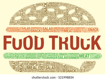 Hamburger word cloud, vector illustration concept