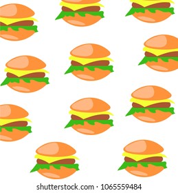 Hamburgers pattern. Vector illustration