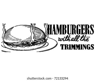 Hamburgers - Retro Ad Art Banner