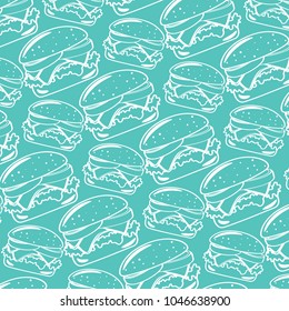 hamburgers silhouette pattern