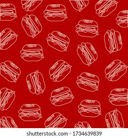 Hamburgers sketch pattern. Vector illustration 