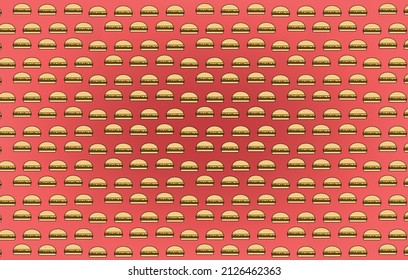 Hamburguer color vector pattern red