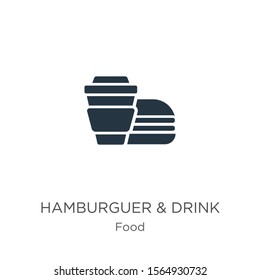 Hamburguer & drink icon vector. Trendy flat hamburguer & drink icon from food collection isolated on white background. Vector illustration can be used for web and mobile graphic design, logo, eps10