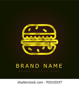 Hamburguer golden metallic logo