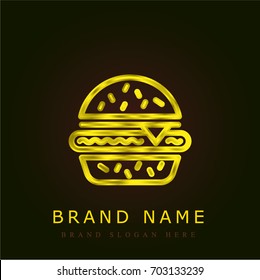 Hamburguer golden metallic logo