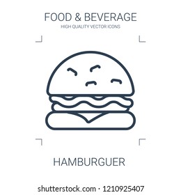 hamburguer icon. high quality line hamburguer icon on white background. from food collection flat trendy vector hamburguer symbol. use for web and mobile