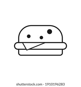 Hamburguer outline vector icon. Thin line black hamburguer icon, flat design vector.