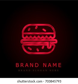 Hamburguer red chromium metallic logo