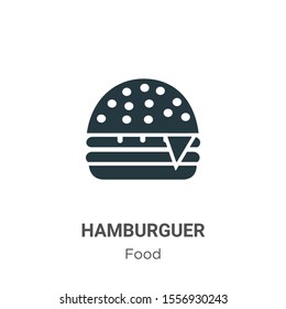 Hamburguer vector icon on white background. Flat vector hamburguer icon symbol sign from modern food collection for mobile concept and web apps design.