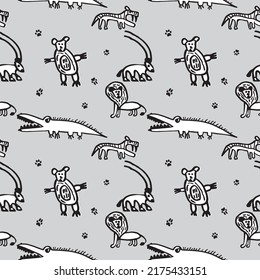 Hamd Drawn pattern Safari Life