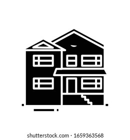 Hame building black icon, concept illustration, vector flat symbol, glyph sign.