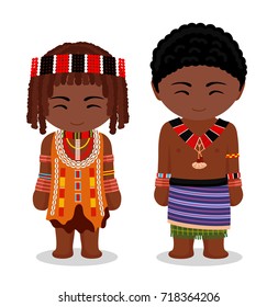 Hamer Tribe Traditional Costume Man Woman Stock Vector (Royalty Free ...