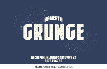 hamerth grunge , multi purpose vintage or retro font, with grunge or rugged texture