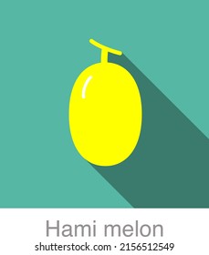 Hami melon fruit flat icon, vector illustration