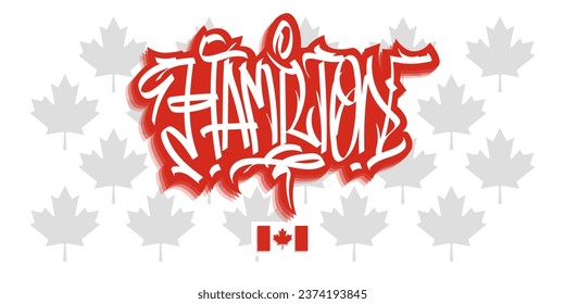 Diseño De Vector De Etiquetas De Graffiti De Hamilton Canada En Fondo Blanco Eps 10
