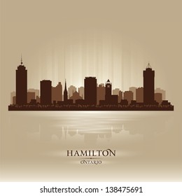 Hamilton Canada skyline city silhouette. Vector illustration