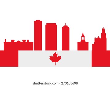 Hamilton, Canada skyline. Detailed silhouette. Vector illustrati
