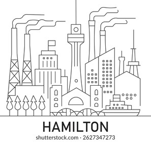 Hamilton City Line Desenho Simples Minimalista