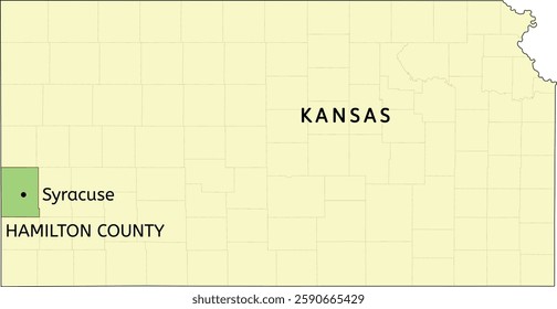 Hamilton County and city of Syracuse location on Kansas state map