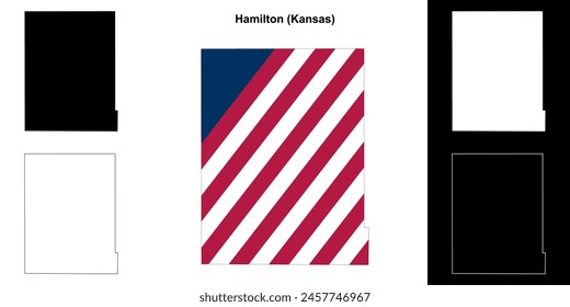 Hamilton County (Kansas) outline map set