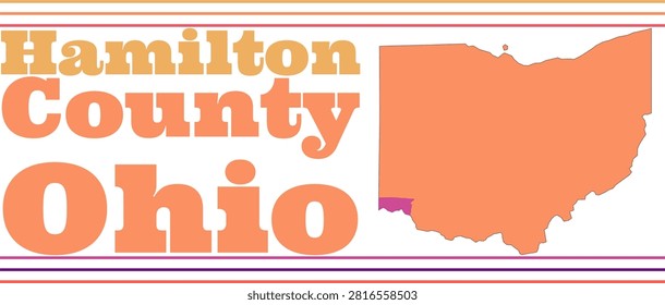 Hamilton County Ohio Highlighted on State Map