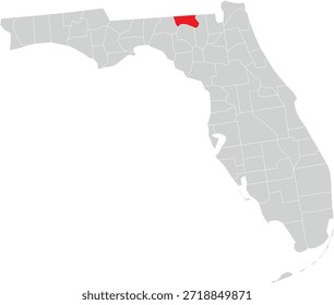 Condado de Hamilton en el mapa del Vector Editable del Estado de Florida