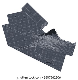 Hamilton map. Detailed vector map of Hamilton city administrative area. Cityscape poster metropolitan aria view.