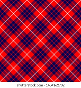 Hamilton Modern Tartan. Diagonal cell, seamless pattern for fabric, kilts, skirts, plaids