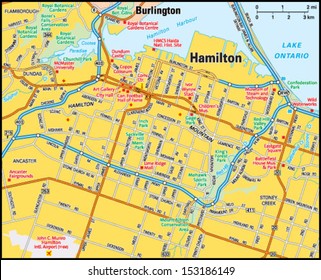 Hamilton, Ontario Area Map