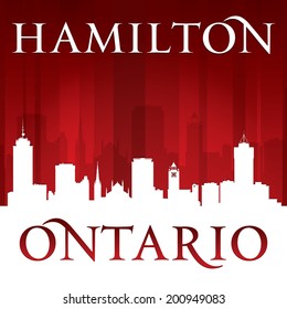 Hamilton Ontario Canada city skyline silhouette. Vector illustration