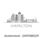 Hamilton skyline cityscape illustration skyline drawing