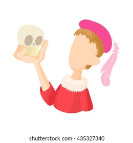 Hamlet actor icon in cartoon style