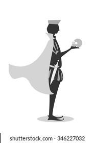 Hamlet Cartoon Silhouette With Skull