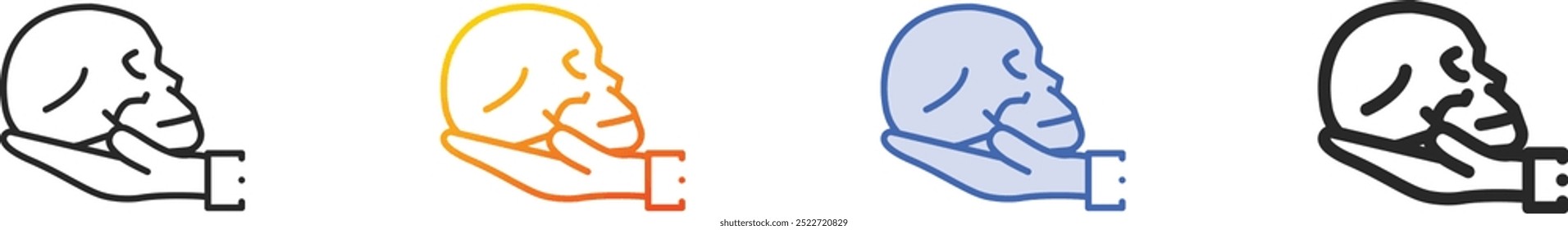 hamlet icon.Thin Linear, Gradient, Blue Stroke and bold Style Design Isolated On White Background