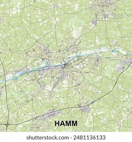 Hamm, Germany map poster art