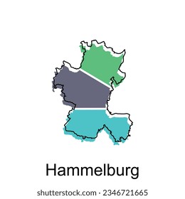 Hammelburg City Map illustration. Simplified map of Germany Country vector design template