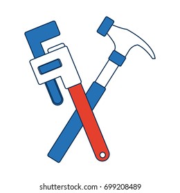 hammer and adjustable wrench tools repair