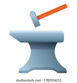 Hammer auf das Symbol des Bösen. Cartoon des Hammers, Vektorsymbol für Webdesign einzeln auf weißem Hintergrund
